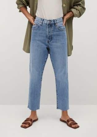 Ankle-length straight-fit jeans