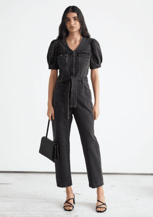 Relaxed Belted Puff Sleeve Jumpsuit
