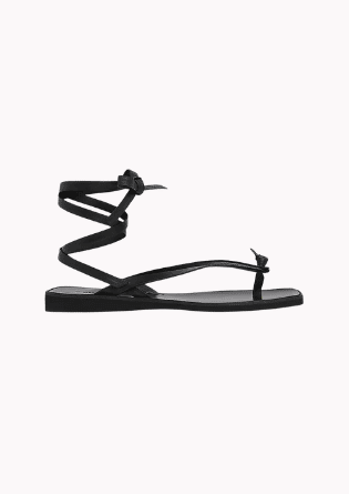 Dillon Leather Knotted Flat Sandals