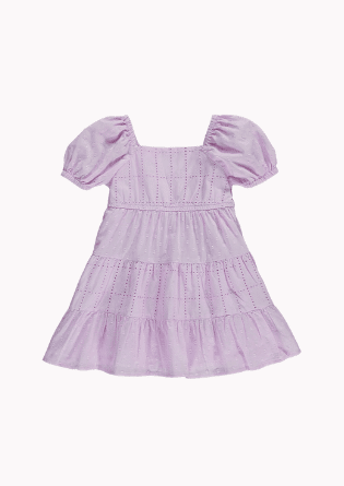 Lilac Puff Sleeve Dress (9mths-6yrs)