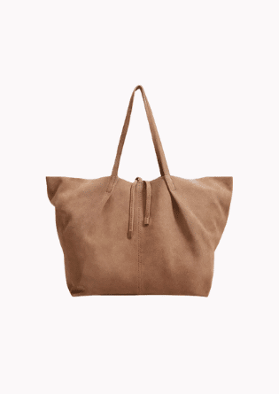 Leather Shopper Bag, Brown