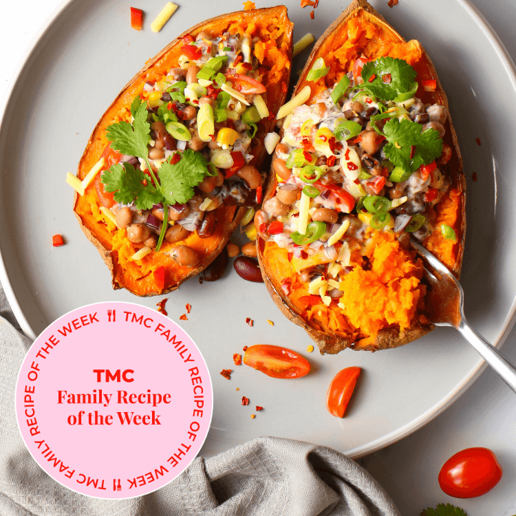 TMC Family Recipe Of The Week: Loaded Mixed Bean and Pepper Sweet Potato