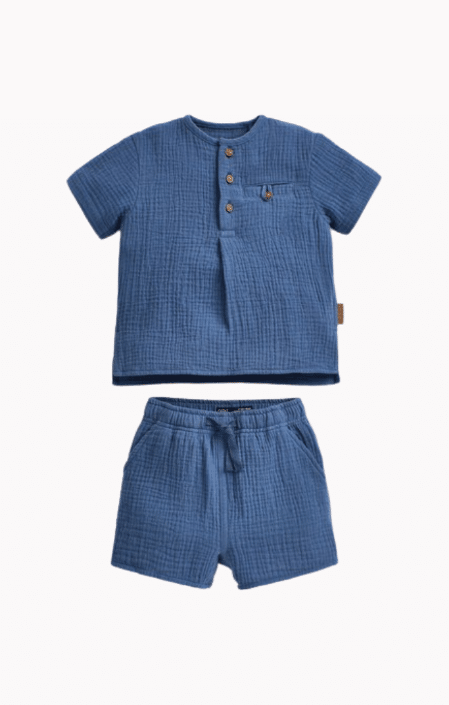 Soft Double Cloth Shirt And Shorts Set