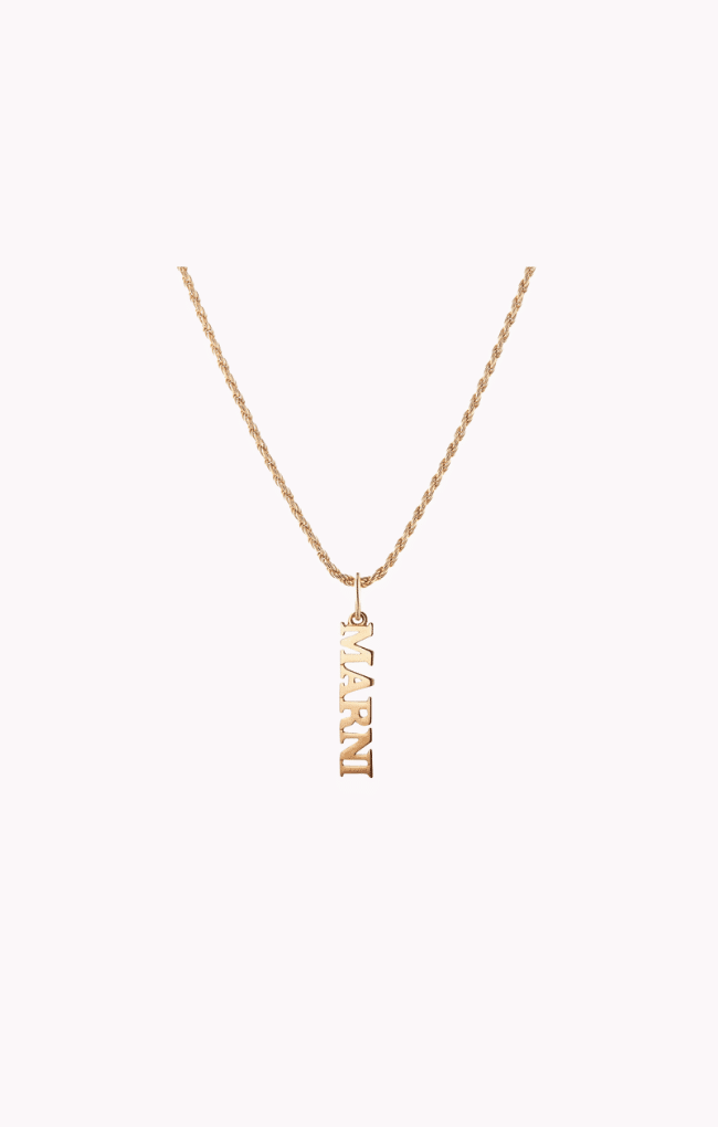 Rope Chain and Solid Gold Name Pendant