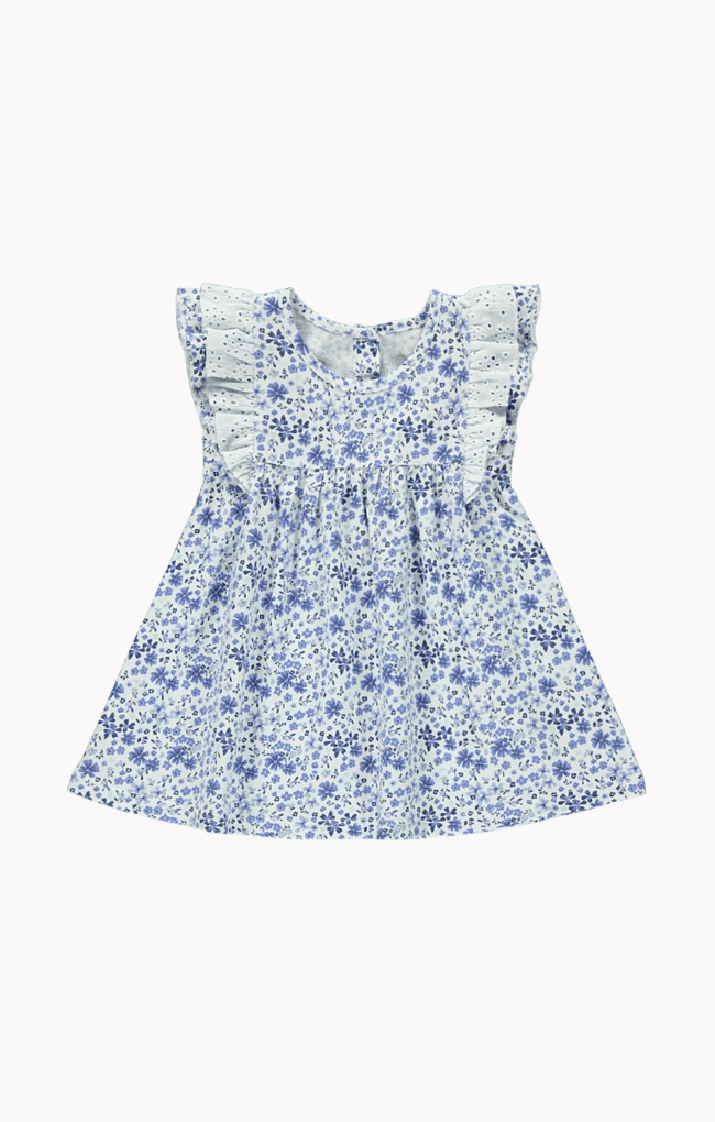 Blue Floral Print Dress 