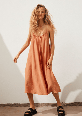 A-line lyocell-blend dress