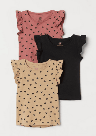 3-Pack Flutter-Sleeved Tops