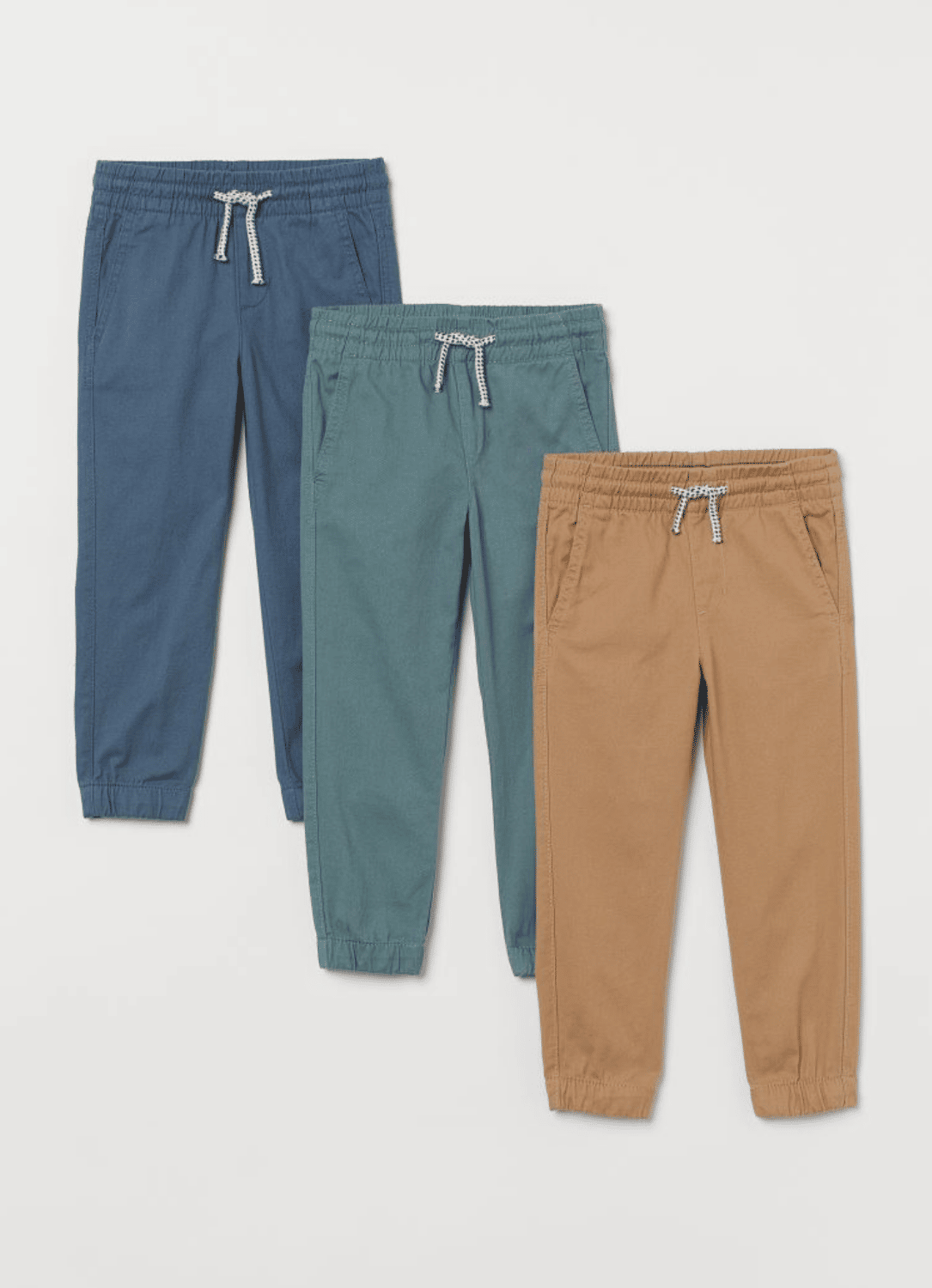  3-pack twill joggers