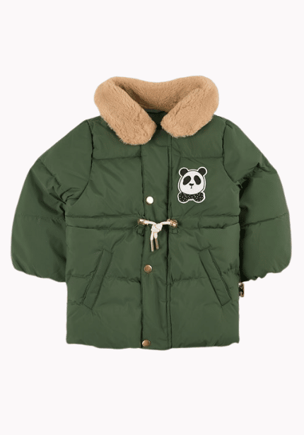 Dark green Panda Puffer Jacket