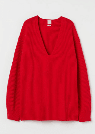 Rib-knit wool jumper