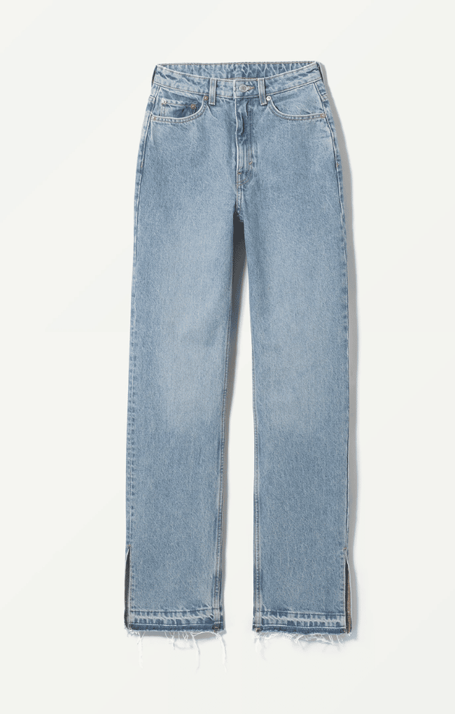 Raw split jeans