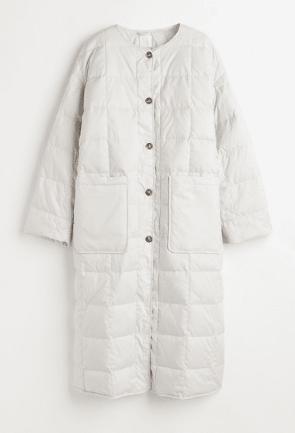 Quilted Down Jacket White