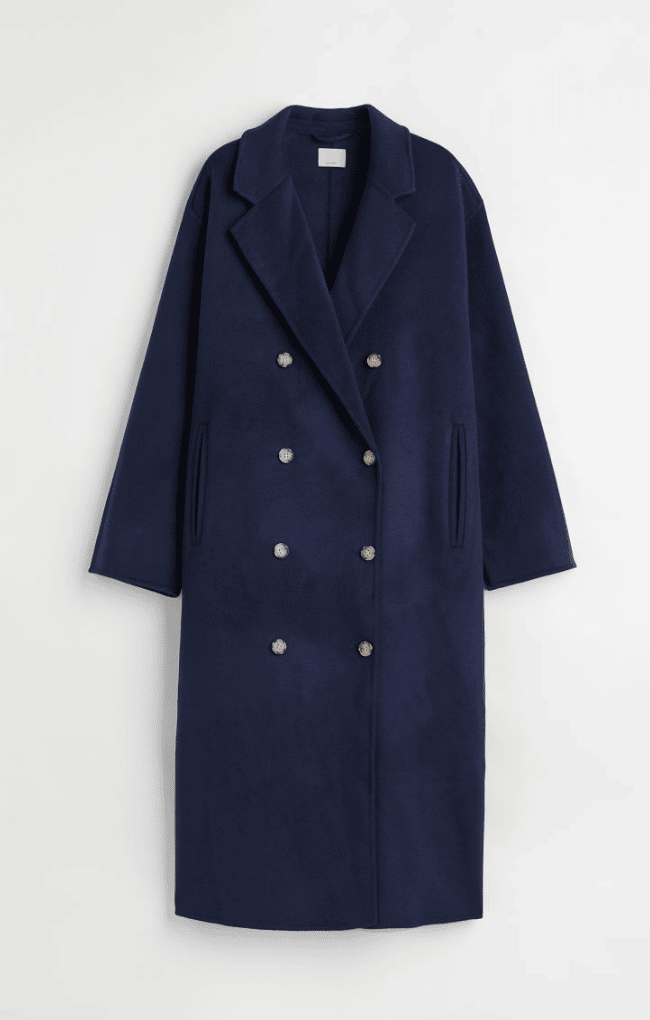 Double-breasted wool-mix coat