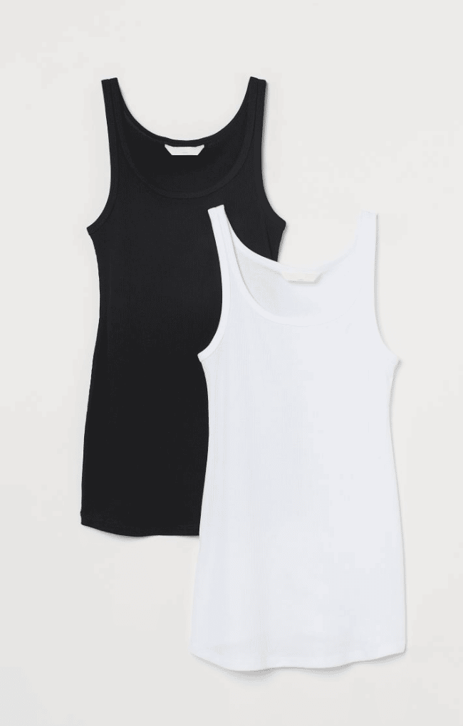 Mama 2-Pack Ribbed Vest Tops 