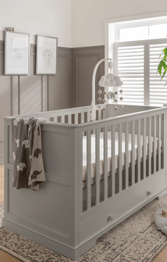 Oxford Stone Grey Cot Bed