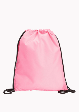 School Drawstring Bag with Zip Pocket