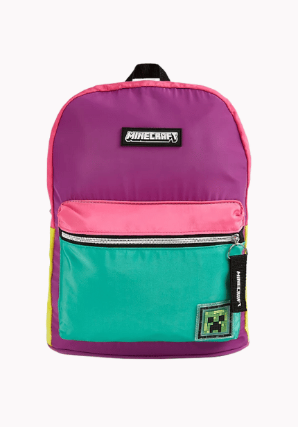 Minecraft Pink Colour Block Rucksack