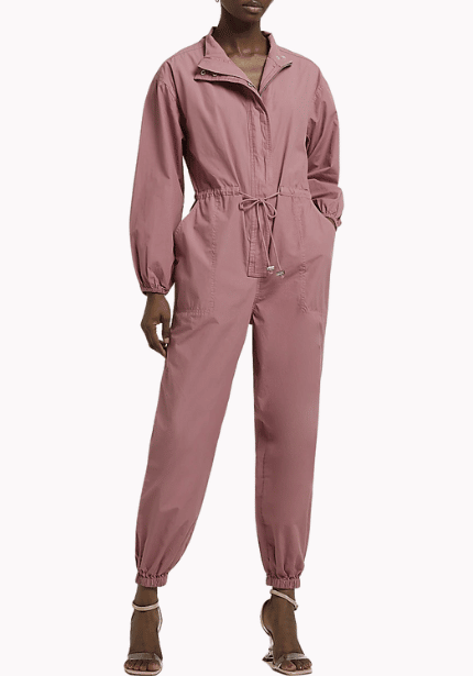Pink Tapered Jumpsuit