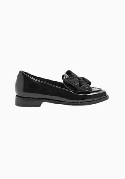 Black Pu Diamond Loafers
