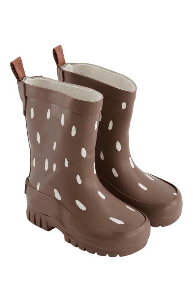 Kuling Brown Dots Rain Boots