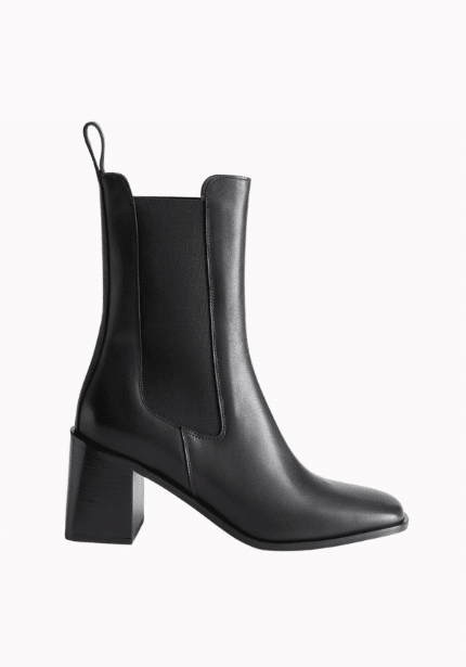 Heeled Leather Chelsea Boots