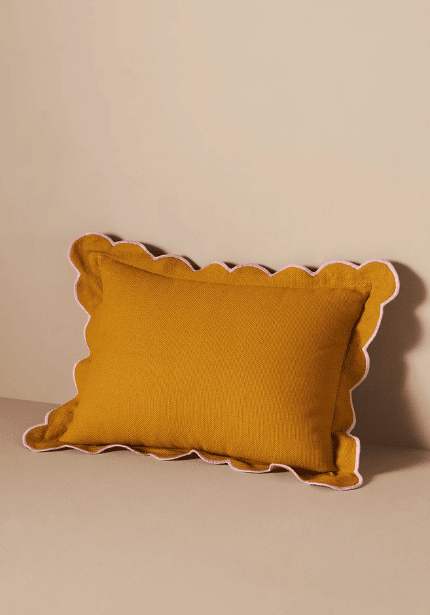 Embroidered Scallop Cushion