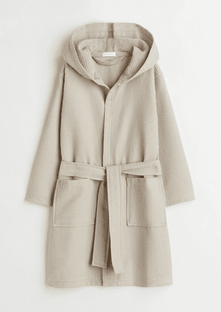Waffled Hooded Dressing Gown