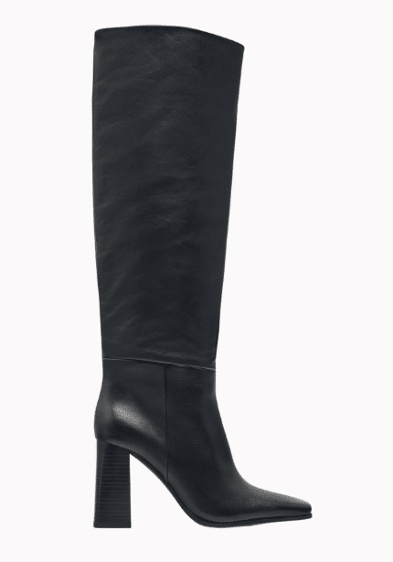 Leather Knee High Heeled Boots