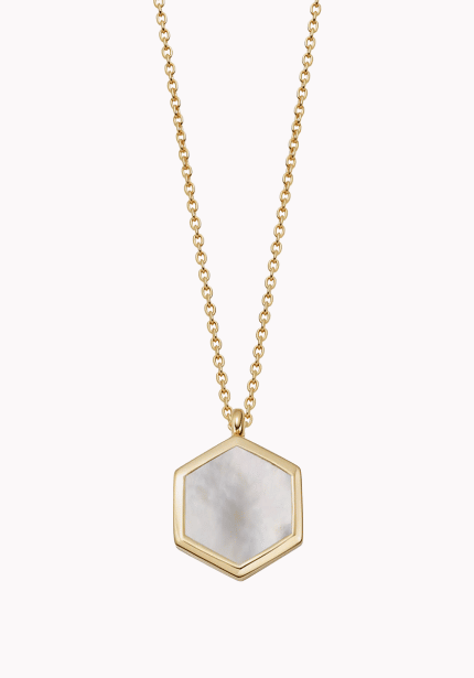 Mother of Pearl Slice Locket Necklace