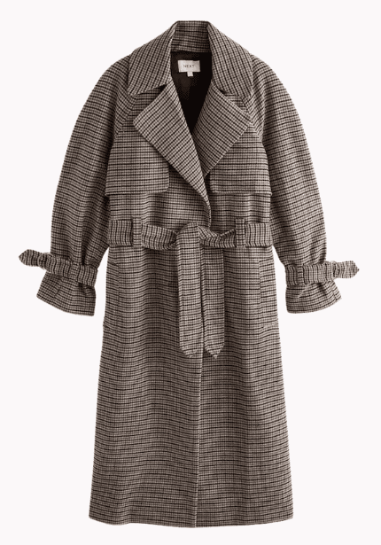 Brown Check Heritage Trench Style Coat