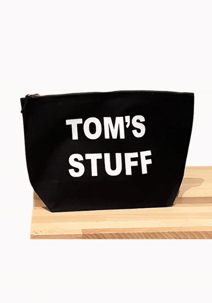 Personalised large Black Pouch
