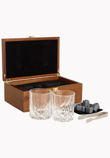 Whisky Glasses & Stones Gift Set