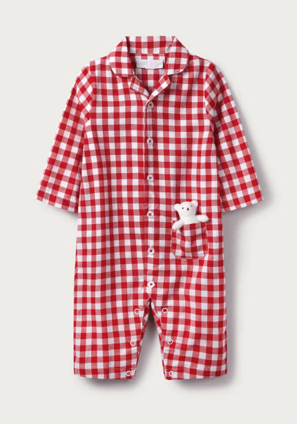 Check Sleepsuit and Bear Toy