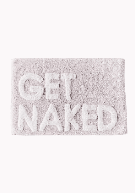 Get Naked Pink & White Bath Mat