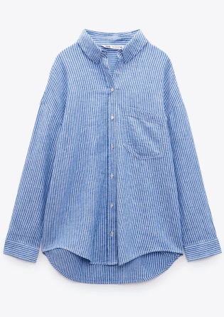 Striped Oversised Linen Shirt