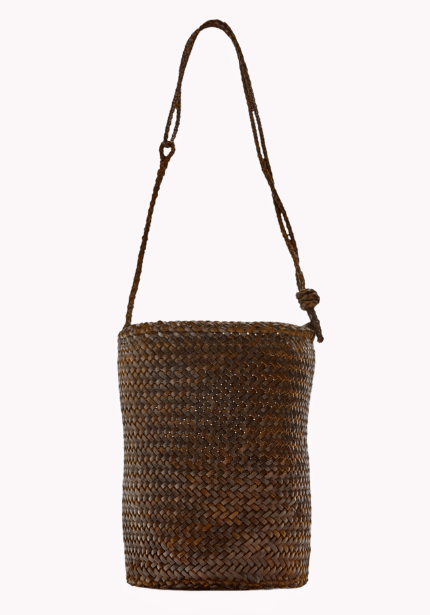 Woven Leather Bucket Bag