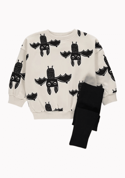 Bat Sweatshirt and Leggings Outfit