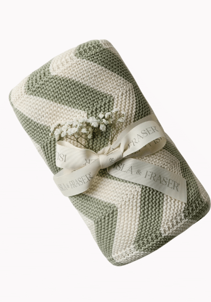 Organic Cotton Chevron Knit Baby Blanket
