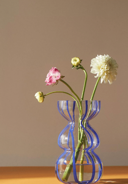Clear Striped Vase