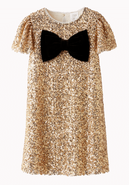 Gold Dress with Bow
