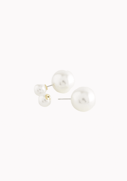 White Pearl back-to-front earrings