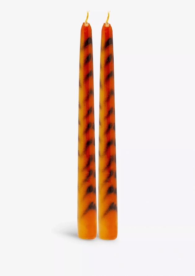 Tiger Stripe Candles Set of Two