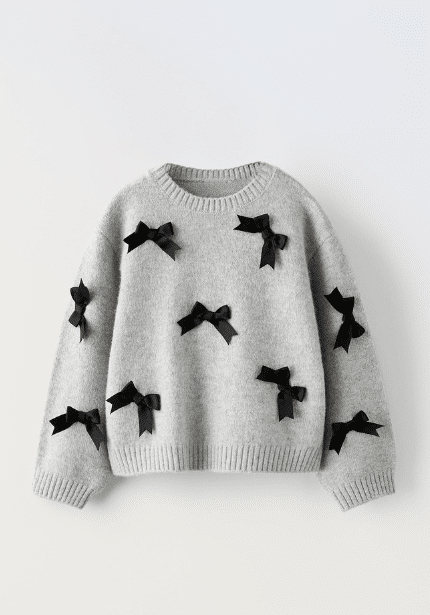 Knit Sweater with Bows