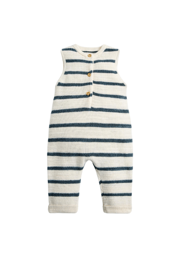 Striped Knit Dungarees