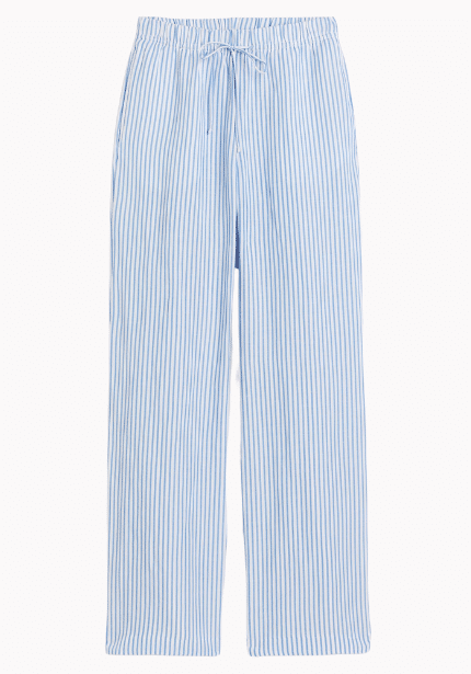 Linen Blend Stripe Trousers