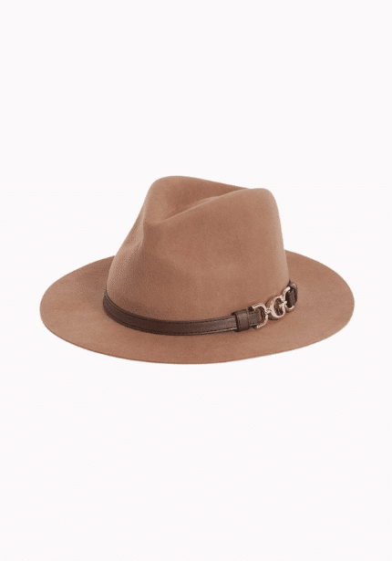 Brown Wool Fedora Hat 