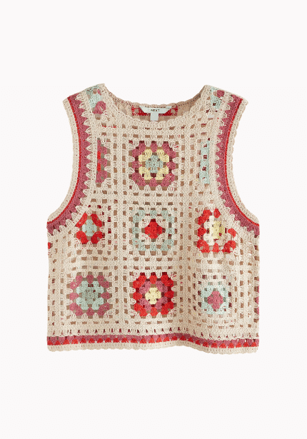 Knitted Crochet Vest Tank Top