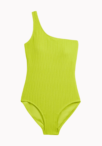 One Shoulder Textured Swimsuit