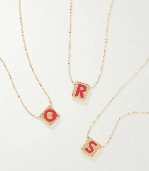 Initial This Gold-plated and Enamel Necklace