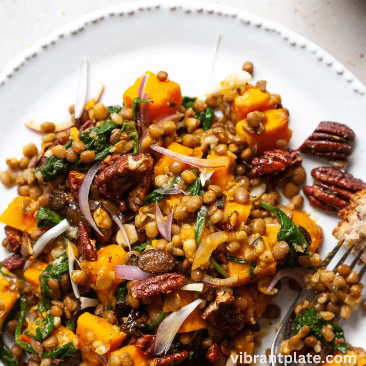 Roast Pumpkin and Lentil Salad